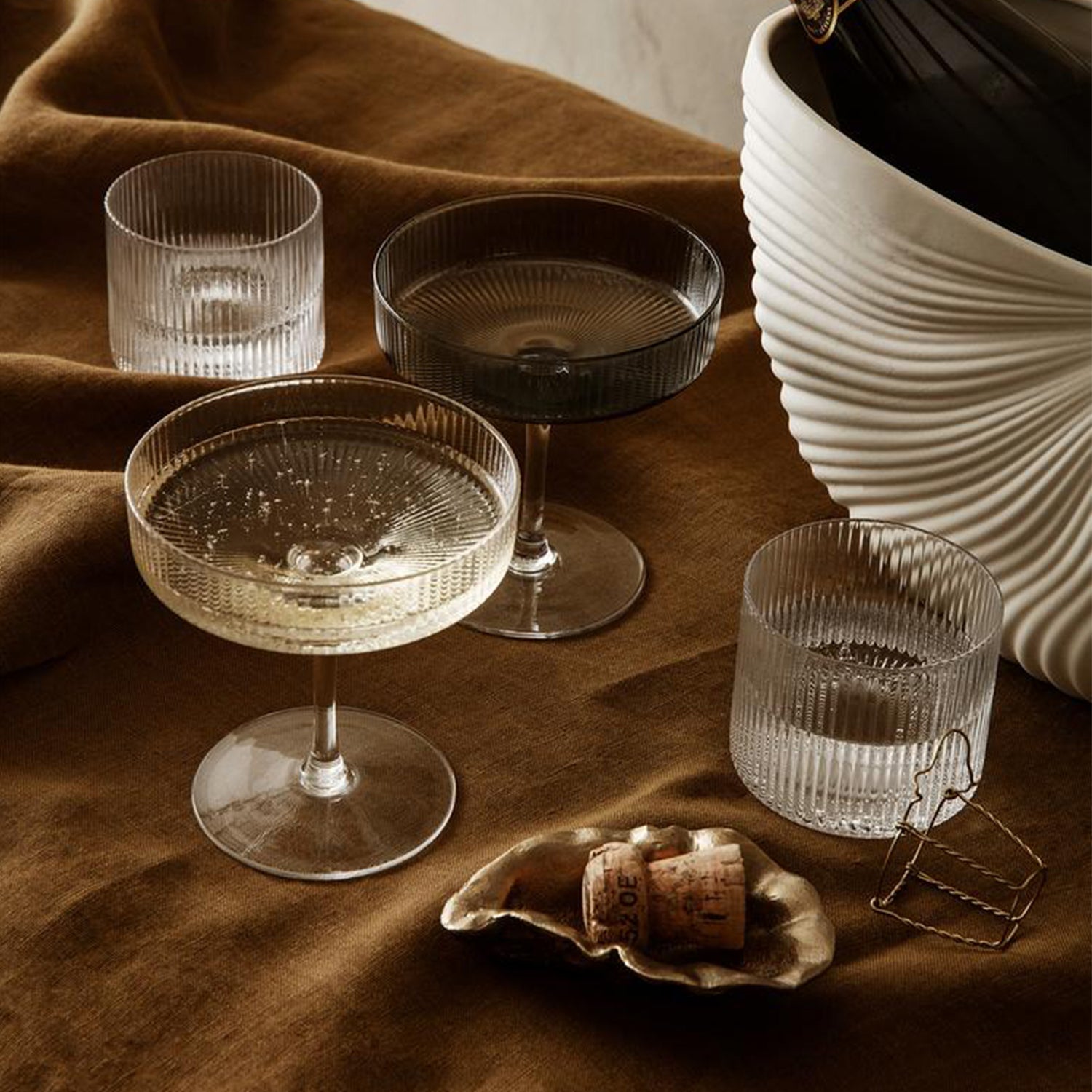 product-color-Ripple Champagne Saucers - Set di 2