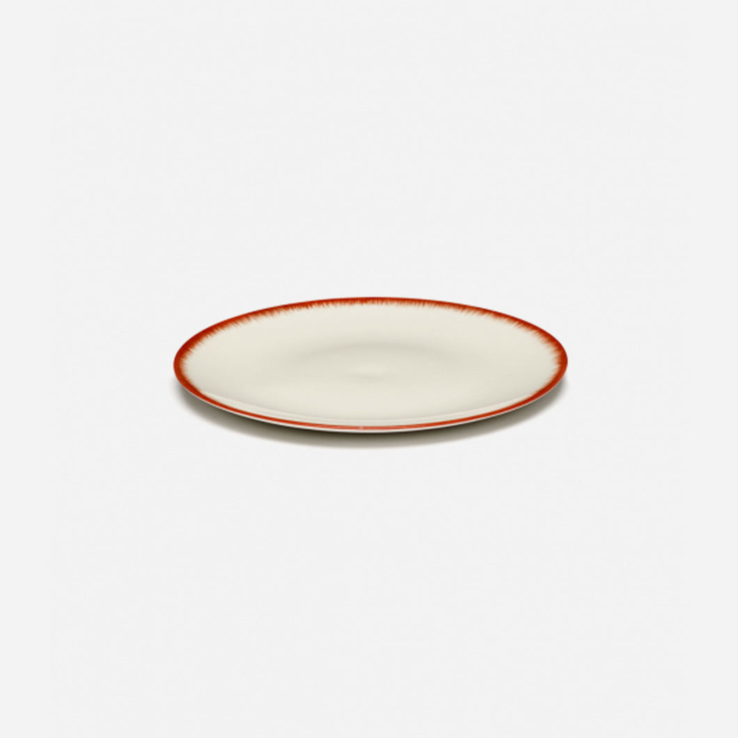 Plates Dé Off White/Red Var 2 D 17.5 cm - Set of 6