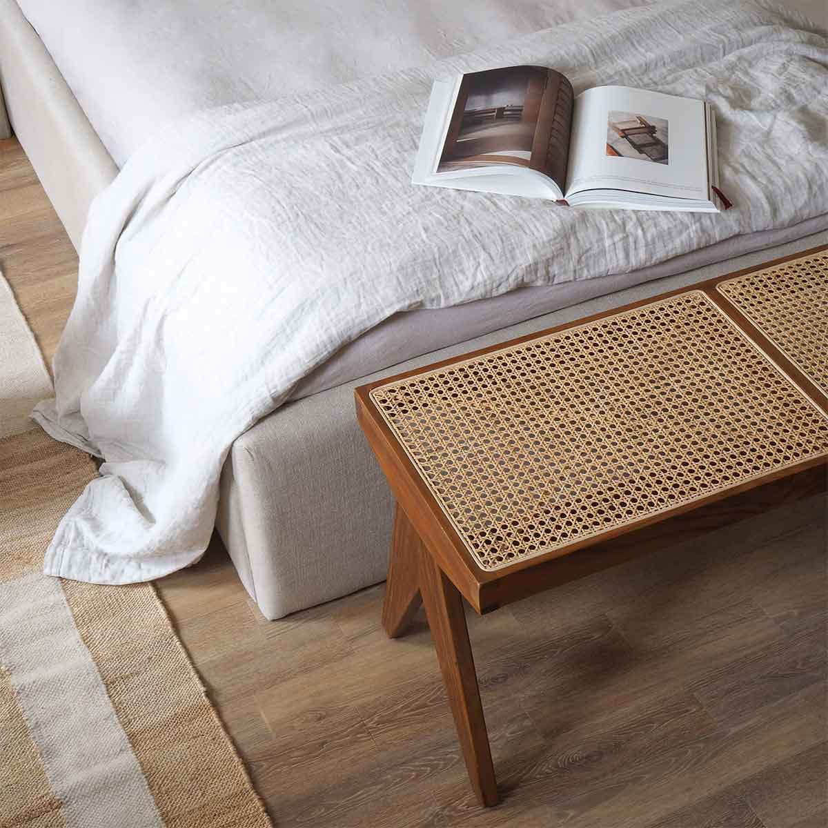 product-color-Teak and Cane Bench