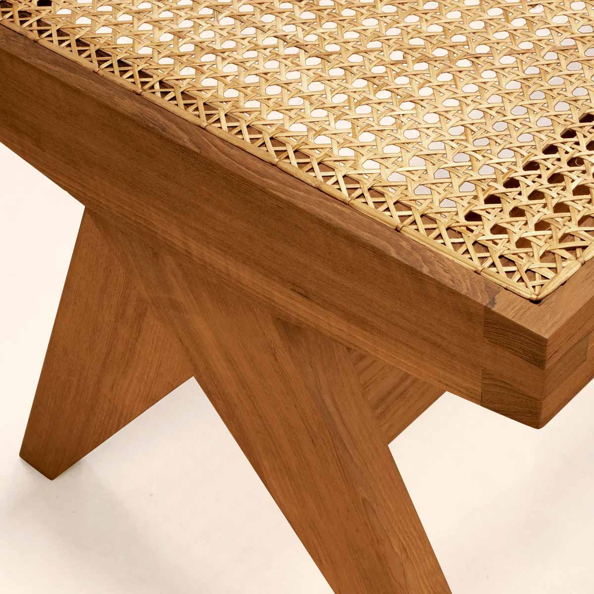 product-color-Teak and Cane Bench