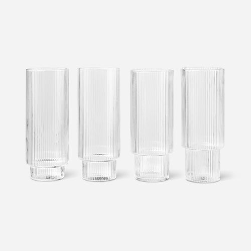 Ripple Long Drink Glasses - Set of 4
