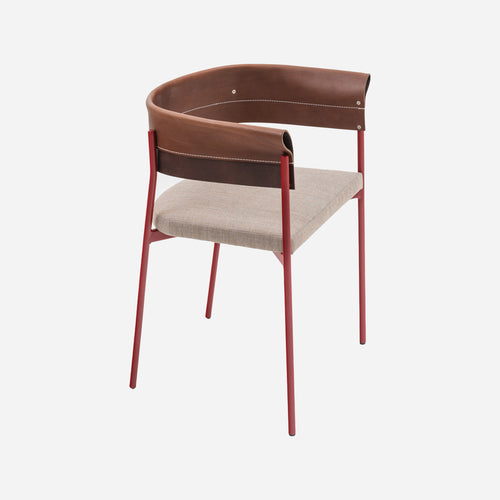 Struttura Rossa/Pelle Avana/Kvadrat Canvas Beige, Red Structure/Havana Leather/Beige Kvadrat Canvas