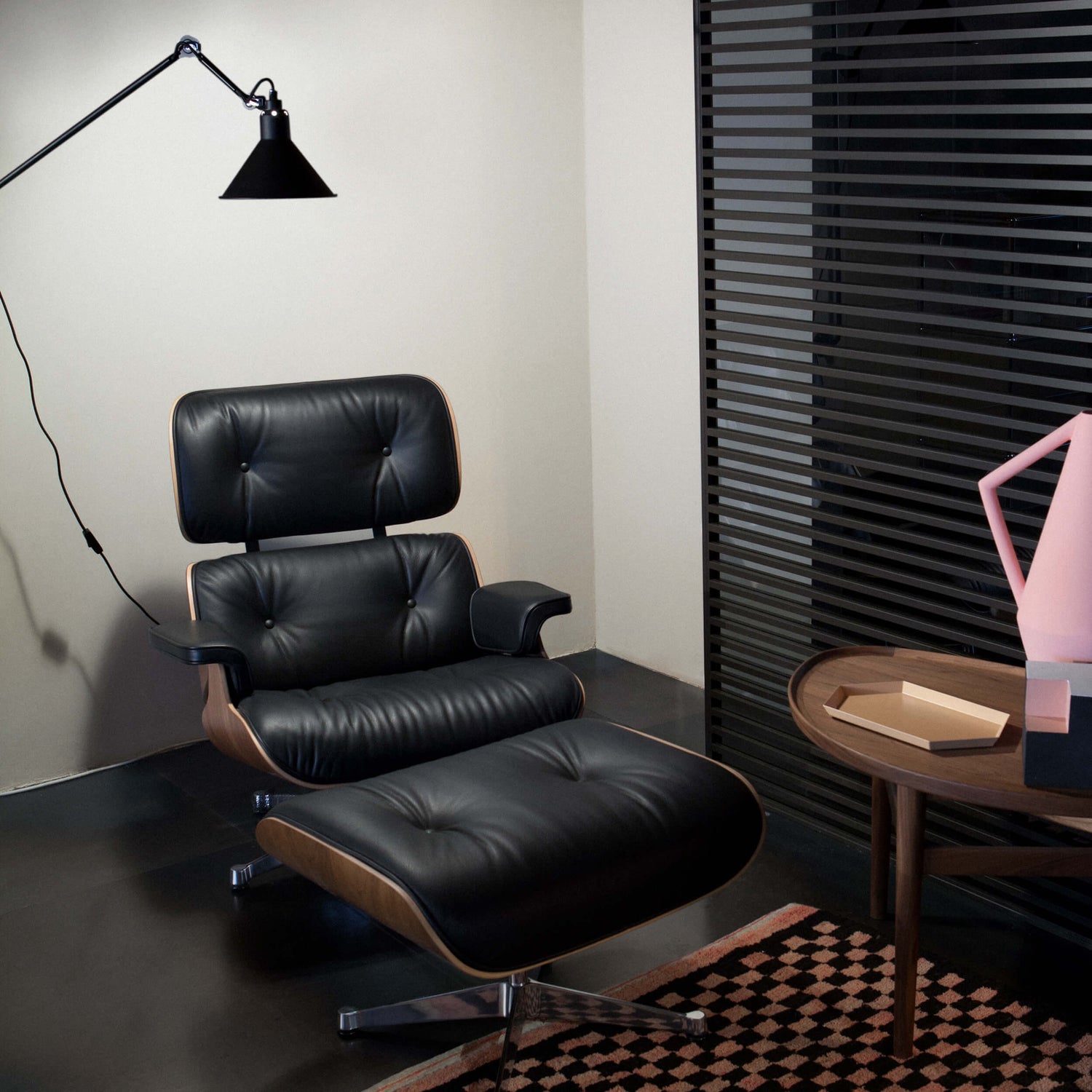 product-color-Lounge Chair & Ottoman Black