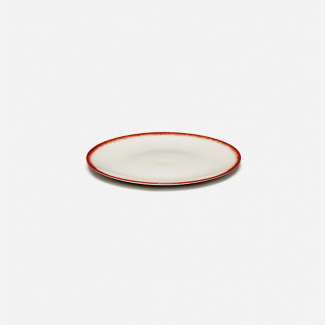 Plates Dé Off White/Red Var 2 D 14 cm - Set of 6