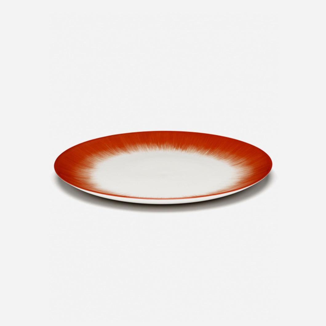 Plates Dé Off White/Red Var 5 D 28 cm - Set of 6