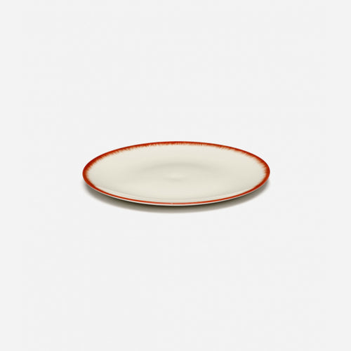 Plates Dé Off White/Red Var 2 D 17.5 cm - Set of 6