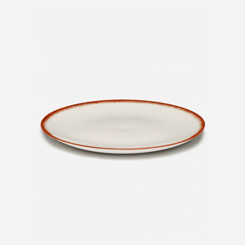 Plates Dé Off White/Red Var 2 D 28 cm - Set of 6